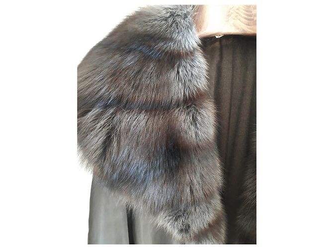 Abrigo Fendi Pellicceria de cachemira y piel marrón Castaño - vista 3