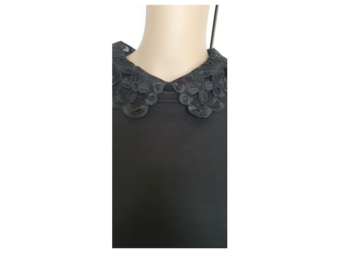 Autre Marque Isabelle Blanche Schwarzes Sweatshirt aus Baumwolle mit Spitzenrock - Ansicht 5