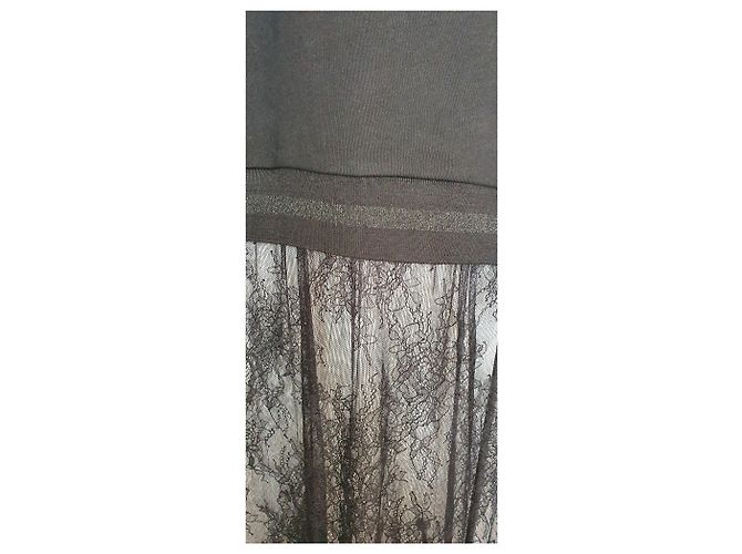 Autre Marque Isabelle Blanche Schwarzes Sweatshirt aus Baumwolle mit Spitzenrock - Ansicht 7