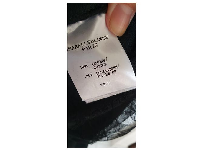 Autre Marque Isabelle Blanche Schwarzes Sweatshirt aus Baumwolle mit Spitzenrock - Ansicht 8