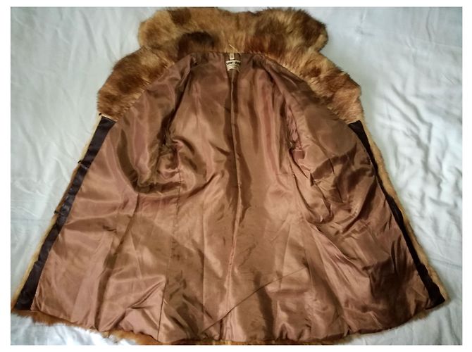 Sam Rone Murmel (Marmota) Abrigo de piel marrón corto Castaño - vista 3