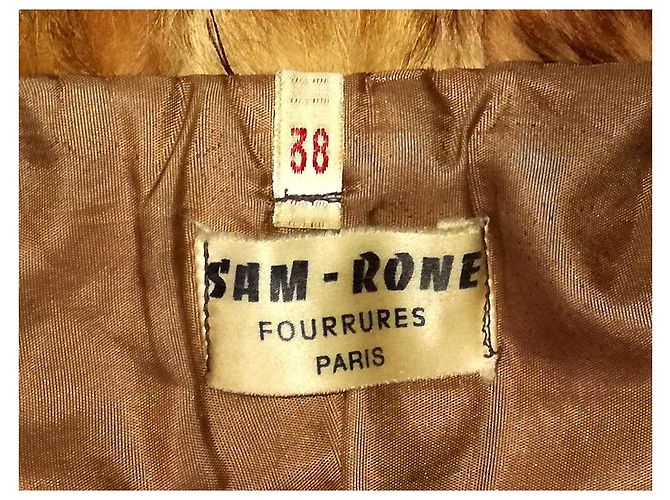 Sam Rone Murmel (Marmota) Abrigo de piel marrón corto Castaño - vista 4