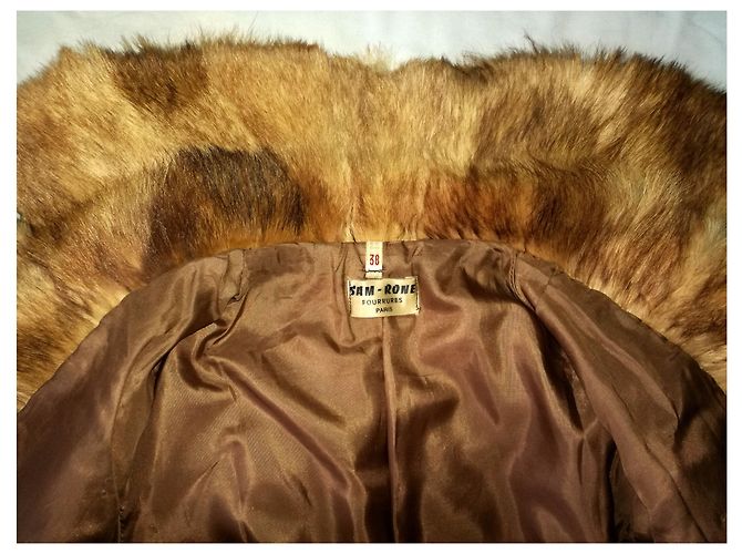 Sam Rone Murmel (Marmota) Abrigo de piel marrón corto Castaño - vista 5