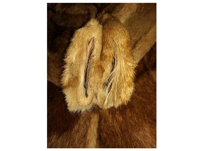 Sam Rone Murmel (Marmota) Abrigo de piel marrón corto Castaño - vista 7