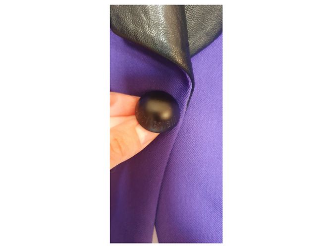 Completo pantalone Just Cavalli viola e pelle nera Porpora - vista 13