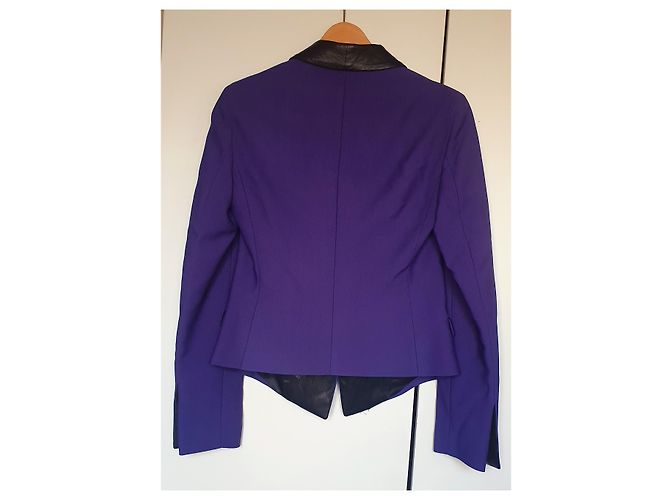 Completo pantalone Just Cavalli viola e pelle nera Porpora - vista 4