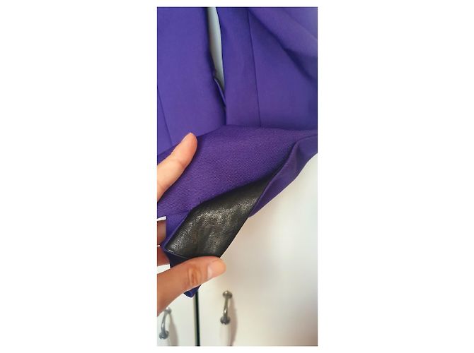 Completo pantalone Just Cavalli viola e pelle nera Porpora - vista 5