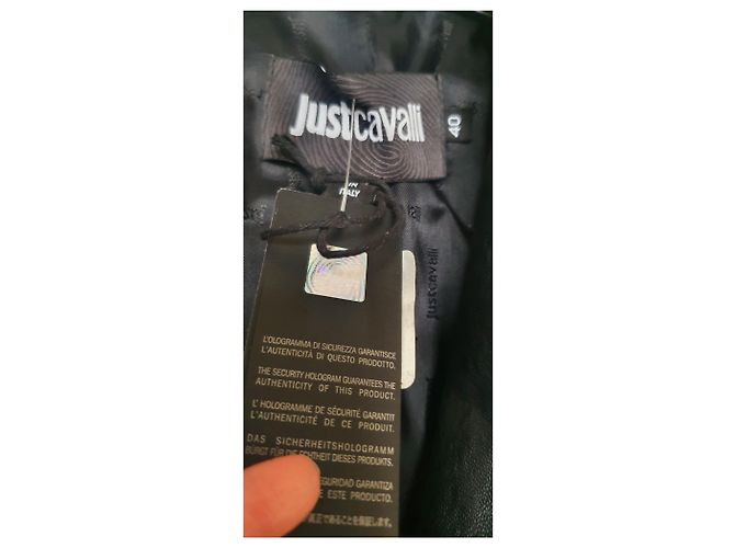Completo pantalone Just Cavalli viola e pelle nera Porpora - vista 6
