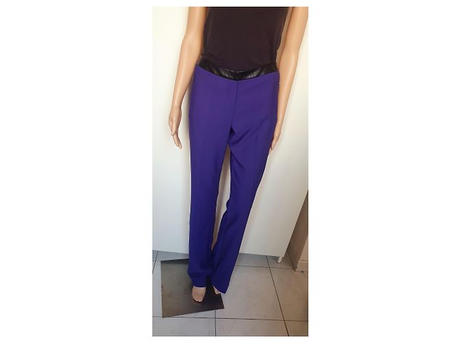 Completo pantalone Just Cavalli viola e pelle nera Porpora - vista 7