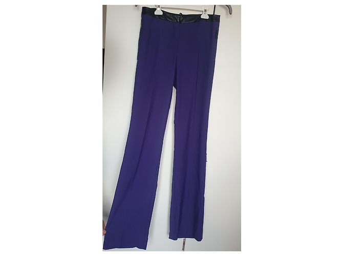 Completo pantalone Just Cavalli viola e pelle nera Porpora - vista 8