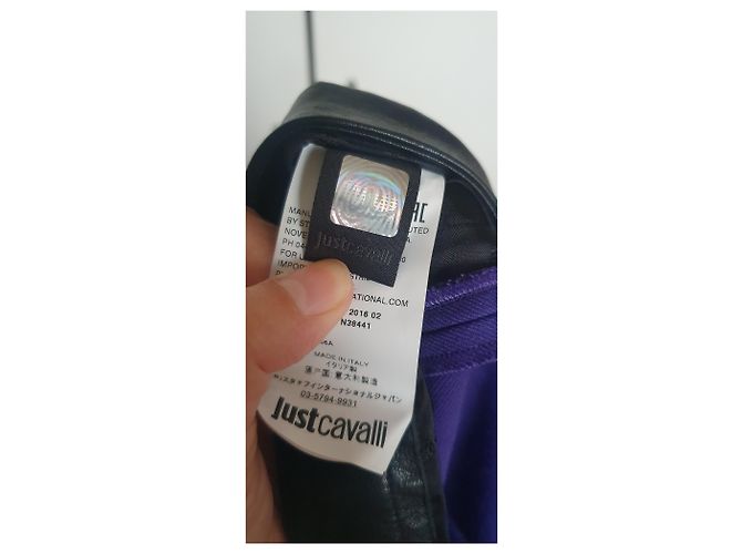 Completo pantalone Just Cavalli viola e pelle nera Porpora - vista 9