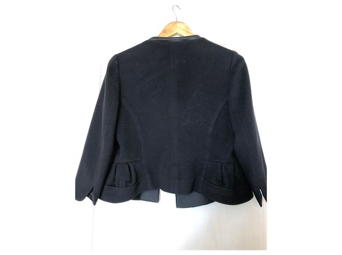 Giacca nera in lana e cashmere inconnue Nero - vista 4