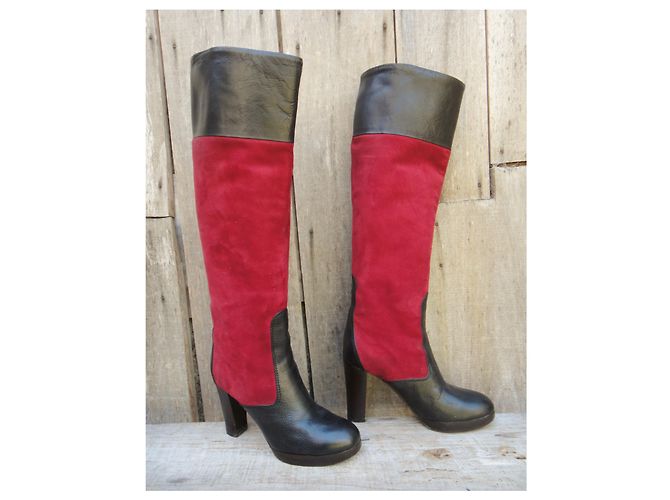 Botas Chloé de piel de ciervo rojas 36.5 - vista 4