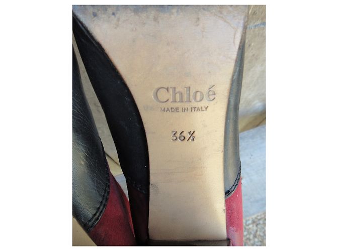 Botas Chloé de piel de ciervo rojas 36.5 - vista 9