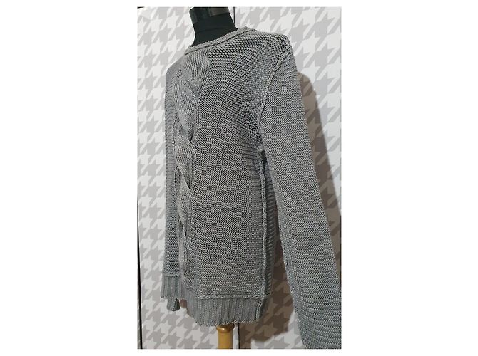 Pull long en lin gris D&G - vue 2