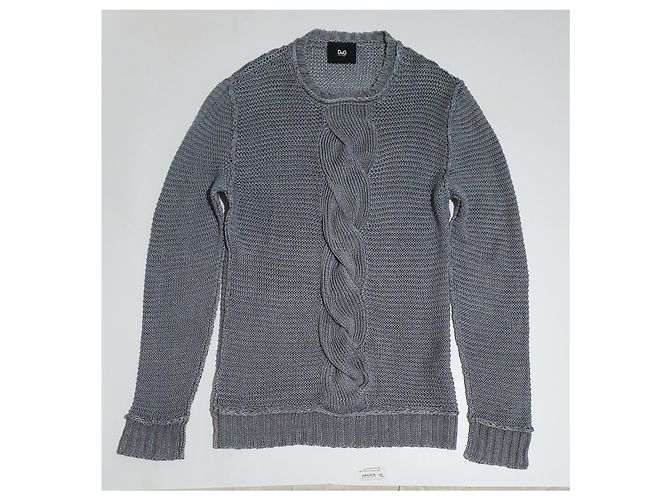 Pull long en lin gris D&G - vue 4