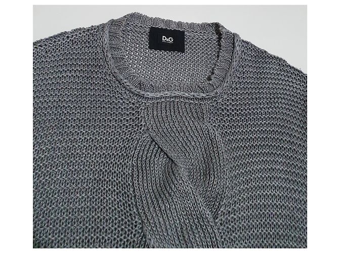 Pull long en lin gris D&G - vue 5