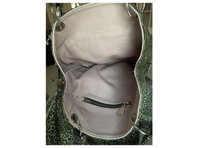 Autre Marque Sac Python Garage en cuir de python kaki - vue 3