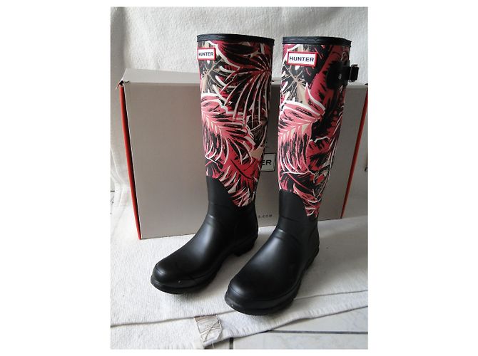 Botas de lluvia HUNTER P 39 Neuves Negro Rosa - vista 10