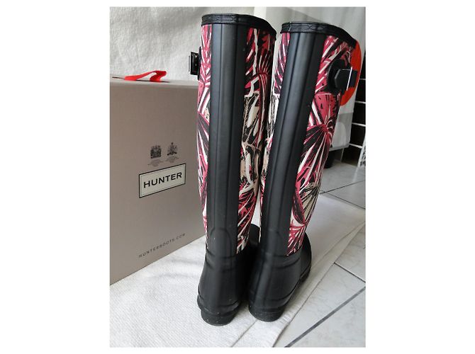 Botas de lluvia HUNTER P 39 Neuves Negro Rosa - vista 6
