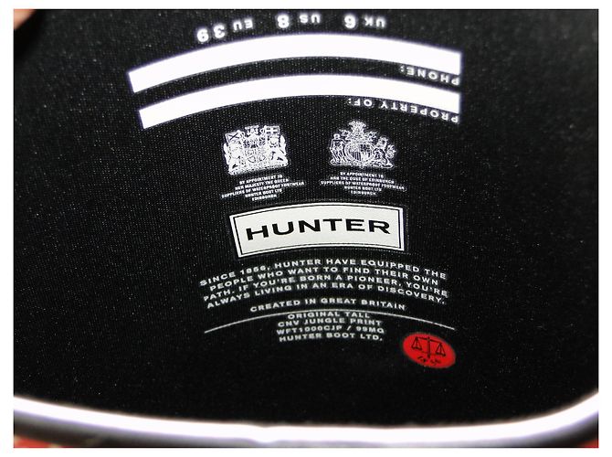 Botas de lluvia HUNTER P 39 Neuves Negro Rosa - vista 8