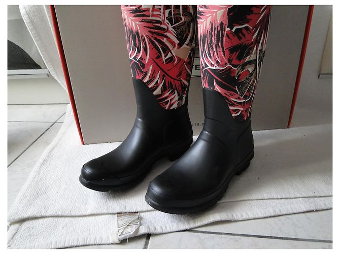 Botas de lluvia HUNTER P 39 Neuves Negro Rosa - vista 9