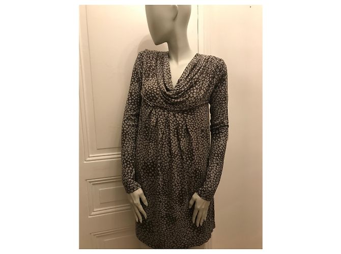 Twin Set Blumenkleid mehrfarbig langärmelig aus Viskose - Ansicht 3