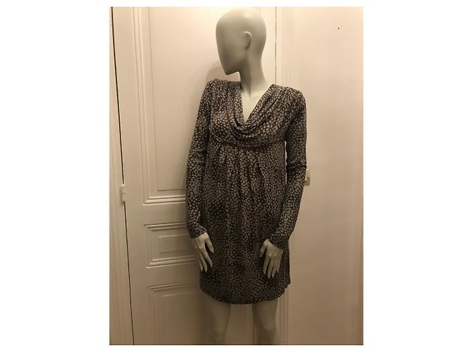 Twin Set Blumenkleid mehrfarbig langärmelig aus Viskose - Ansicht 4