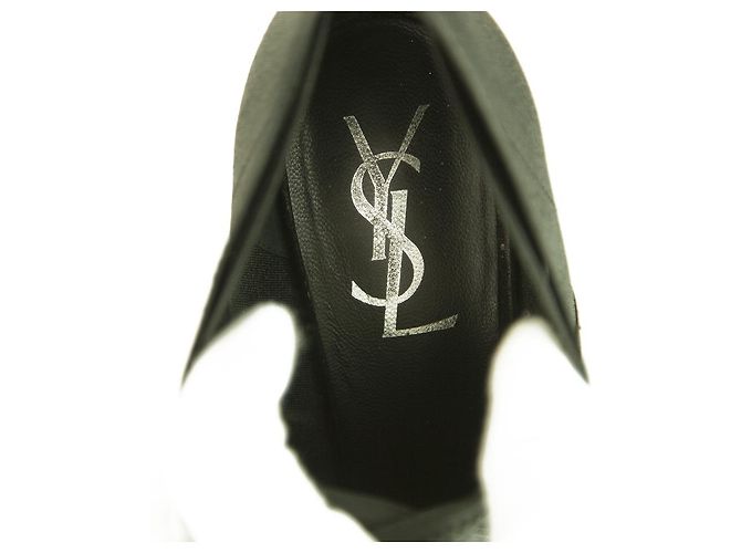 Yves Saint Laurent YSL black elasticated fabric & suede platform booties 40 - view 6