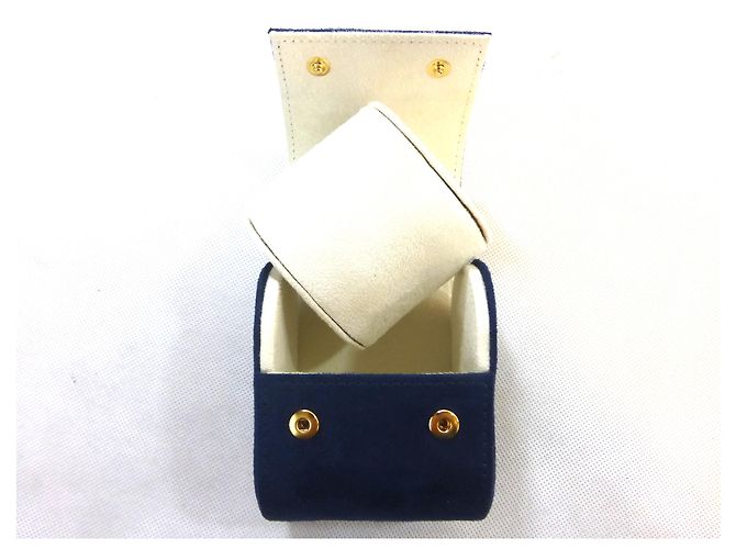 Louis Vuitton Custodia da viaggio per orologi blu navy scamosciata - vista 4