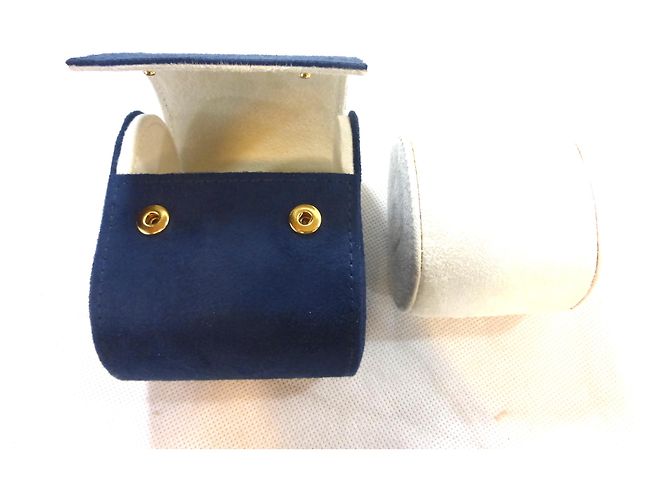 Louis Vuitton Custodia da viaggio per orologi blu navy scamosciata - vista 7