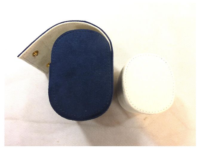 Louis Vuitton Custodia da viaggio per orologi blu navy scamosciata - vista 8
