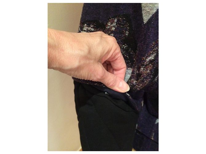 Kenzo Woll und Seide Pea Coat Indigo Mehrfarben - Ansicht 3