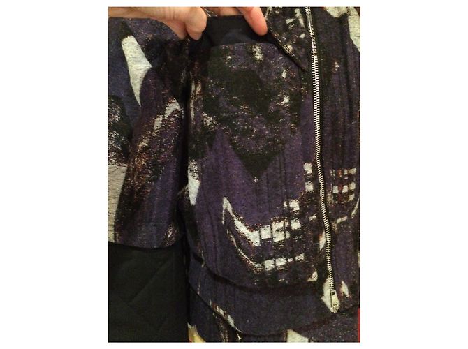 Kenzo Woll und Seide Pea Coat Indigo Mehrfarben - Ansicht 5