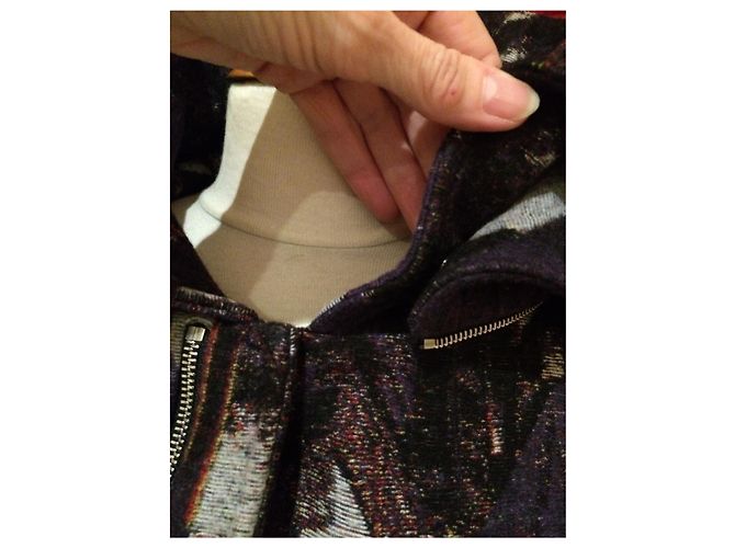 Kenzo Woll und Seide Pea Coat Indigo Mehrfarben - Ansicht 7