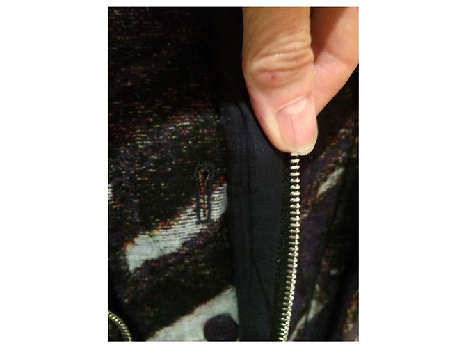 Kenzo Woll und Seide Pea Coat Indigo Mehrfarben - Ansicht 8