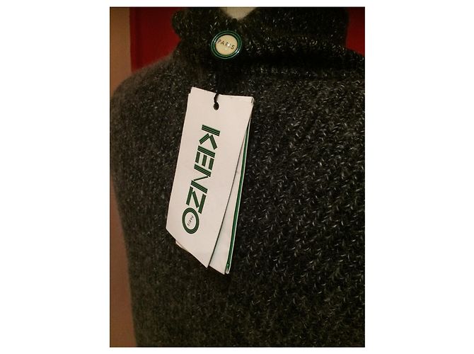 Vestido Kenzo gris de lana y mohair - vista 6