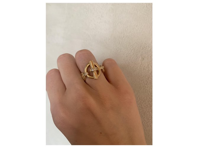 Hermès argolas Dourado - vista 4