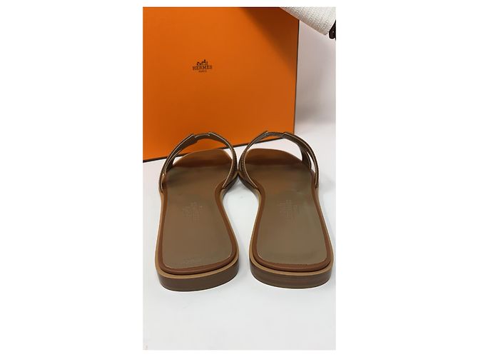 Kelly Hermès HERMES ORAN SANDAL GOLD FARBE NEU Braun - Ansicht 2