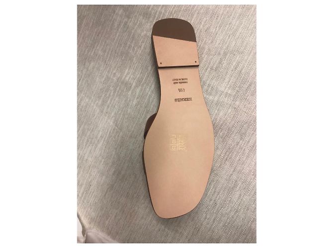 Kelly Hermès HERMES ORAN SANDAL GOLD FARBE NEU Braun - Ansicht 4