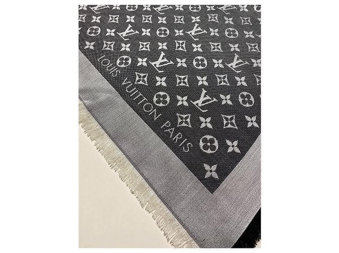 Xale jeans Louis Vuitton Monogram Preto - vista 3