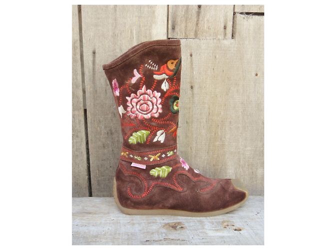Botas bordadas Roberto Cavalli p35,5 Castaño - vista 3
