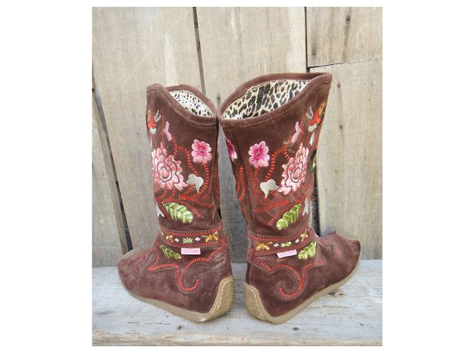 Botas bordadas Roberto Cavalli p35,5 Castaño - vista 7