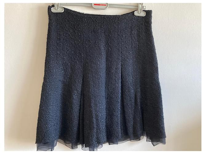 Falda Prada de tweed negro - vista 2