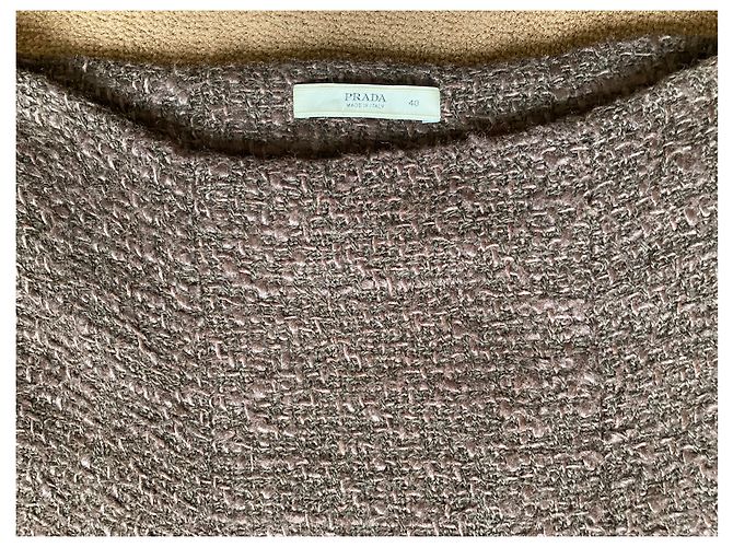 Gonna Prada in tweed marrone - vista 2