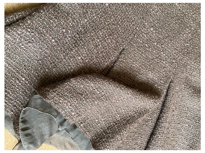 Gonna Prada in tweed marrone - vista 4