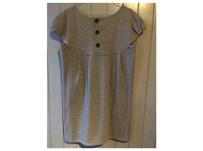 Warmes Kleid aus hellgrauem und türkisblauem Wolltuch Marc by Marc Jacobs - Ansicht 2