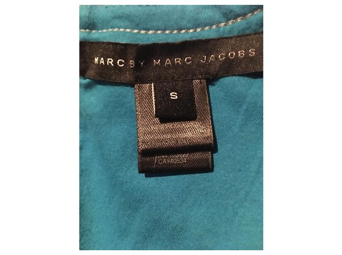 Warmes Kleid aus hellgrauem und türkisblauem Wolltuch Marc by Marc Jacobs - Ansicht 4