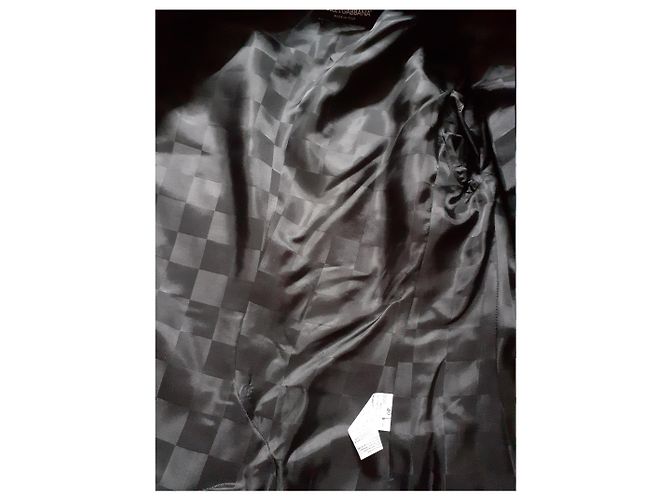 Dolce & Gabbana Black Wool Coat with Floral Pattern - view 3