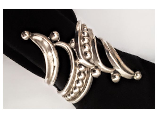 Autre Marque Bracciale polsino ALPACA MEXICO argento opaco - vista 2